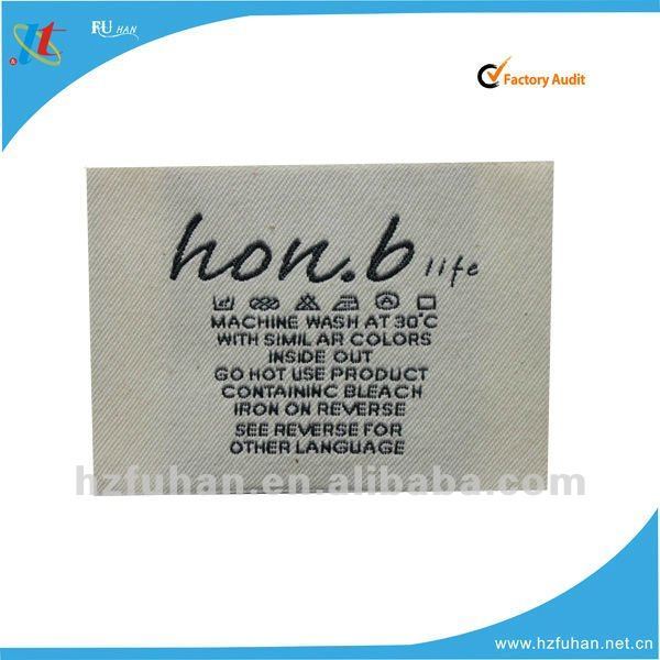 custom order weaving,printing technics satin woven label for garment/bag/toy/hat