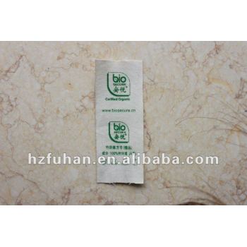 green cotton washing printed label