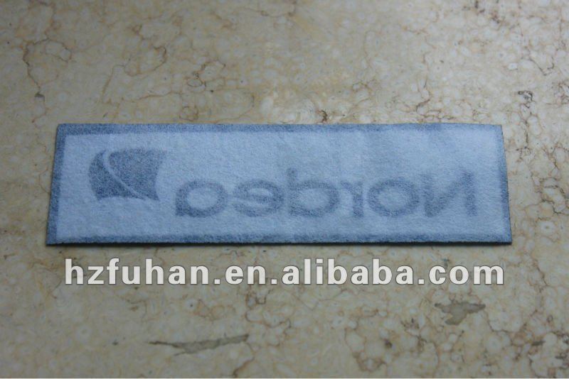 blue bottom fabric logo woven label for garment