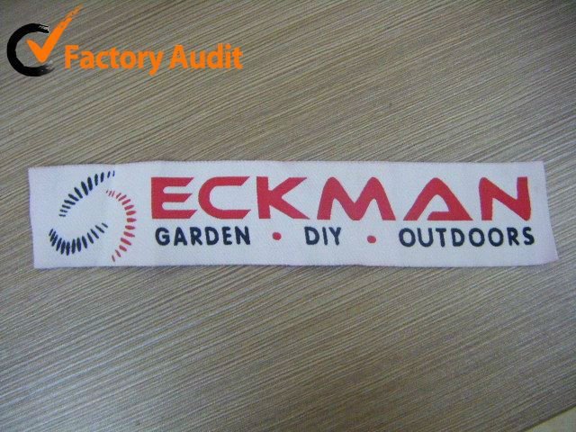 woven label wholesalers, customize make polyester neck tags for t-shirts