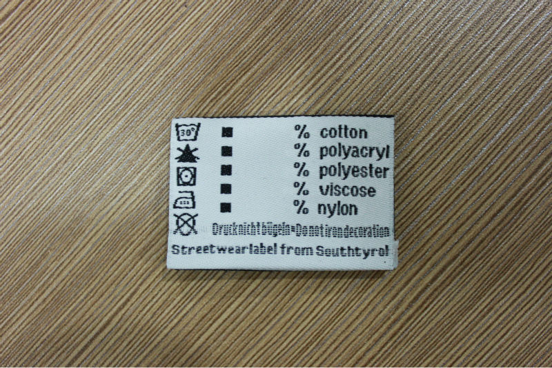 woven label wholesalers, customize 100%cotton washing label for t-shirts