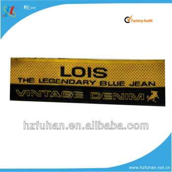polyester fabric gold woven label for western-style