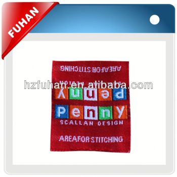 2013 wholesale colourful woven labels for clothing