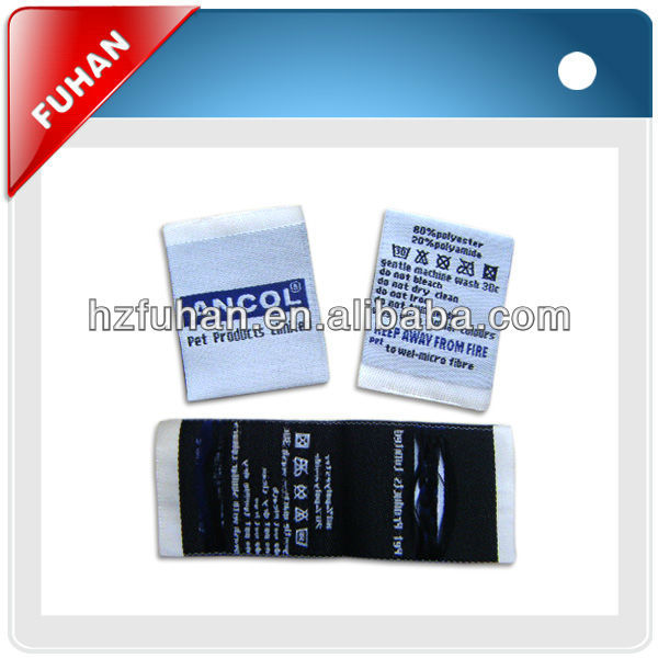 High quality centre folded woven label for garment