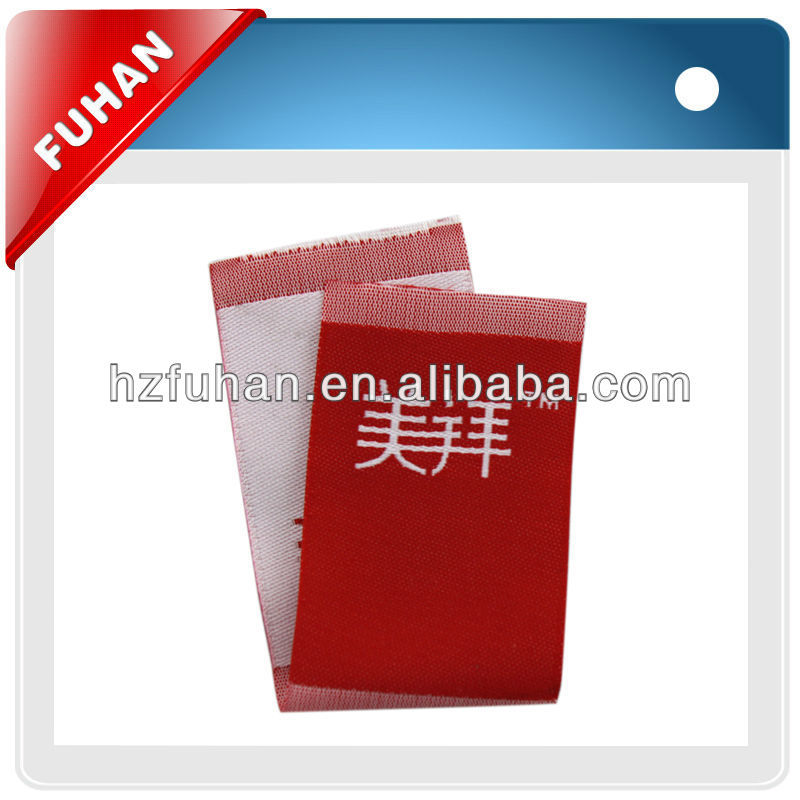 High quality centre folded woven label for garment