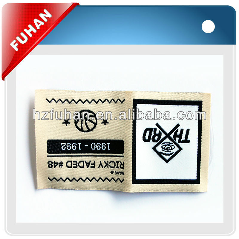 Factory directly woven label with cloth ,satin fabric,cotton,material for garment/toys /bags