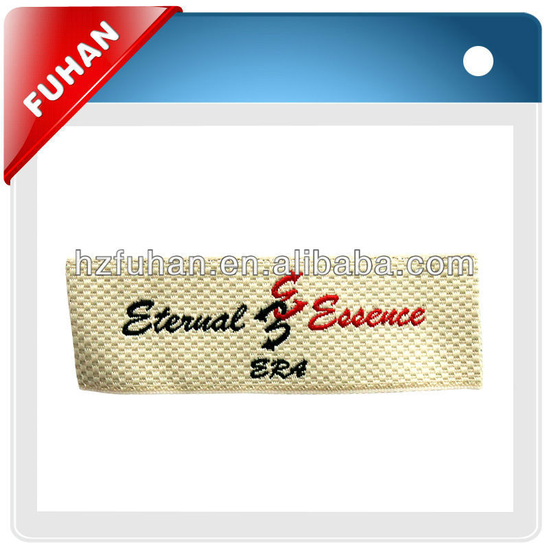 2014 personalized design plane high damask woven label for garment/shoes/bags