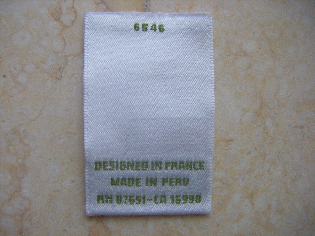 Garment neck label main label for clothing