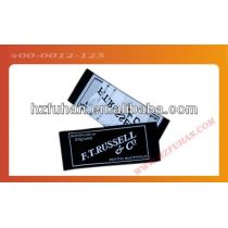 2013 Directly factory size labels for garments woven clothing label