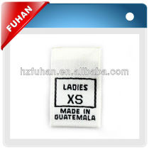 Directly factory letter size label for for ladies' garment