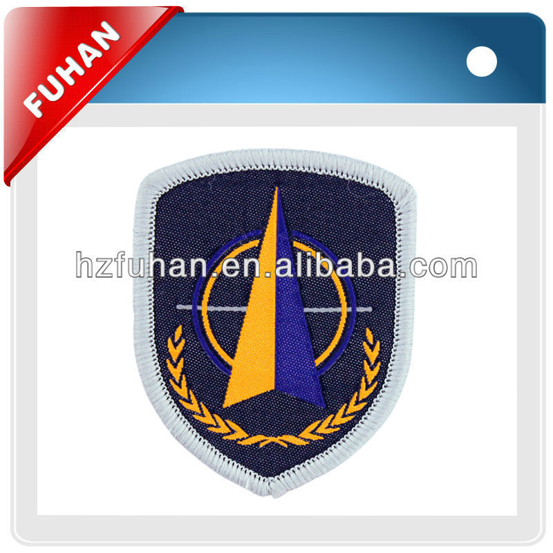 Good design custom order uniform badge, embroidery badge baking glue