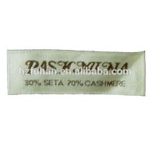 2014 customized woven satin label embroidery technics woven label for garment/shoes/bags /hat/toy