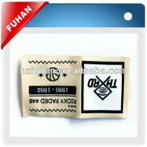 Factory directly plain woven label with center folding for garment/toys /bags