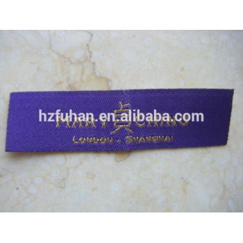 Factory directly woven label with cloth ,satin fabric,cotton,material for garment/toys /bags