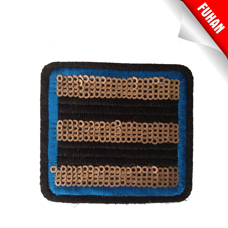 Merrowed custom woven badge/patch