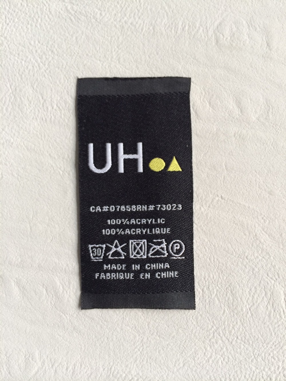 Custom size,care,and content woven labels