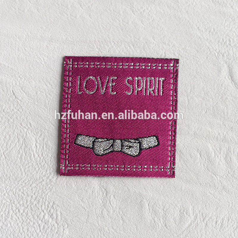 Heat cut sew in woven labels for top grade woman clothing