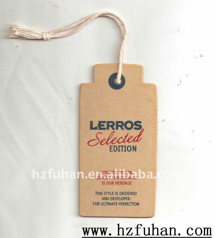 fashion accessories kraft paper hangtag for apparel