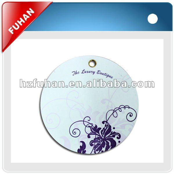 colorful customized shape 300g paper fashion hangtag