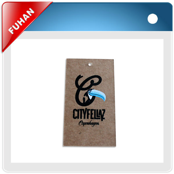 white coated paper printed hang tag for garment