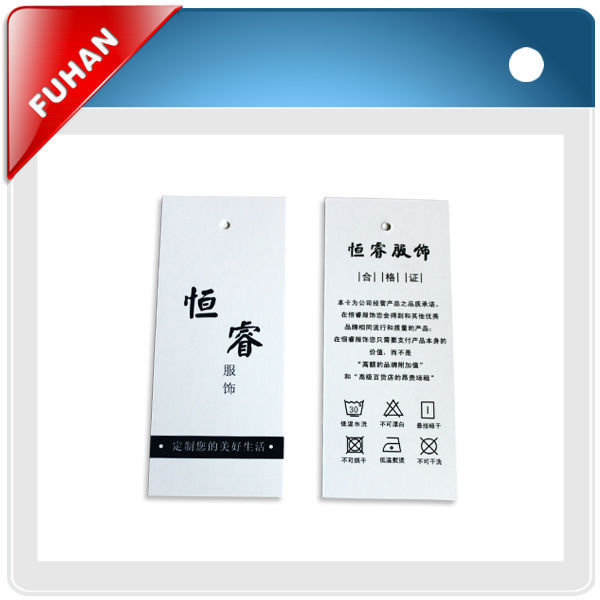 Creative China clothing off-white paper hangtag