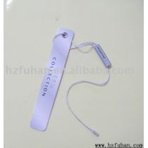 coated paper hang tag with additional tag and string