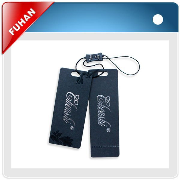 clothing tags with Silkscreen Printing, Stitching and Cotton String