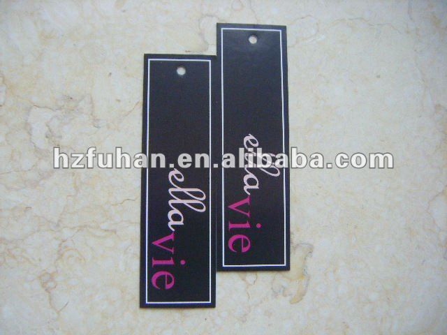 lady's dress glossy UV protected hangtags