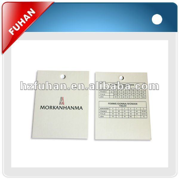 pvc printed coated hangtag for global market