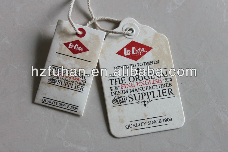 jeans Garment krafty paper hangtag with logo printed
