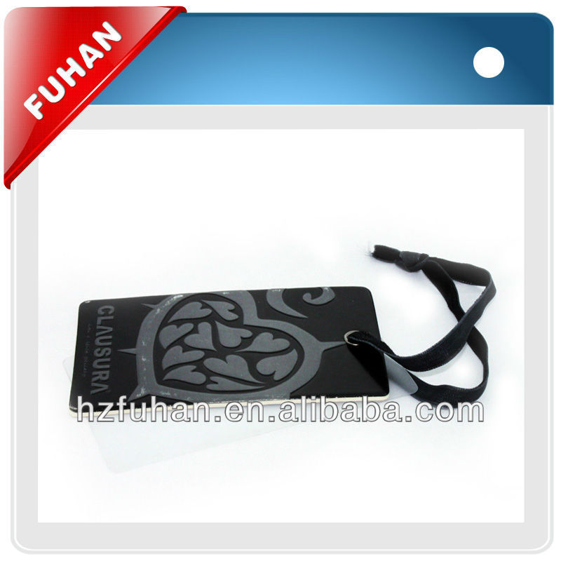 2013 Newest design directly factory casual garment hangtag with fabric
