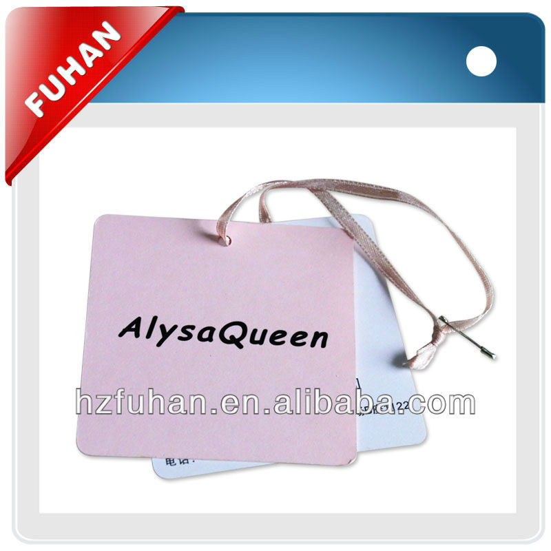2013 costomized hole punched hangtag for garment