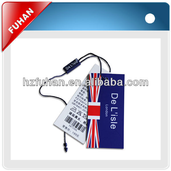 Welcome to custom fashionable design and clear logo hang tag elastic loops