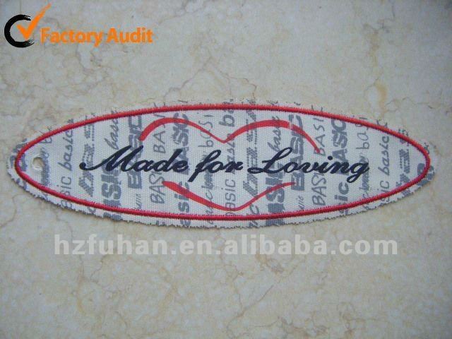 China silk screen printed cotton labels for clothing