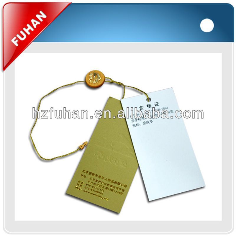 Paper and plastic hang tags for clothing