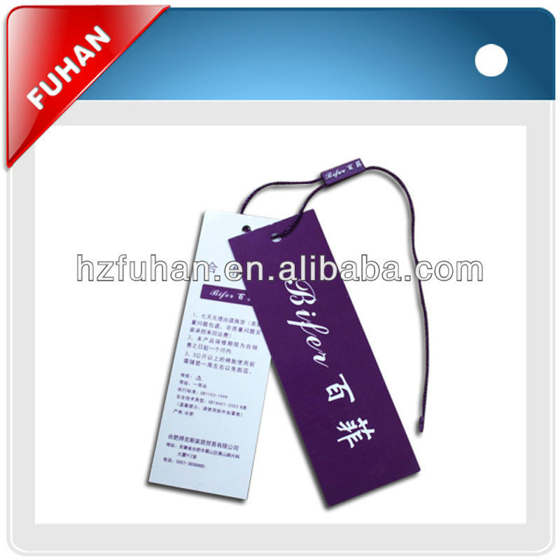 Great High End Quality Professionally Printed Hangtags Cloth Swing Tags