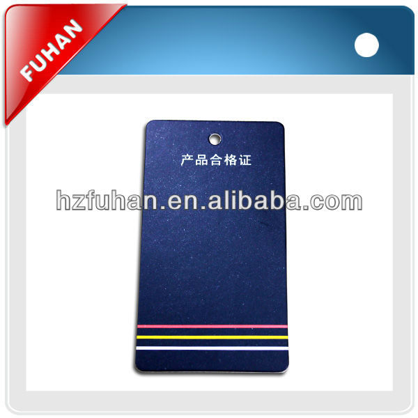 Directly factory colorful swing tag for garment