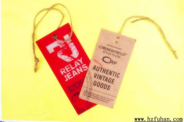 Newest design directly factory vintage paper hangtags for shirt