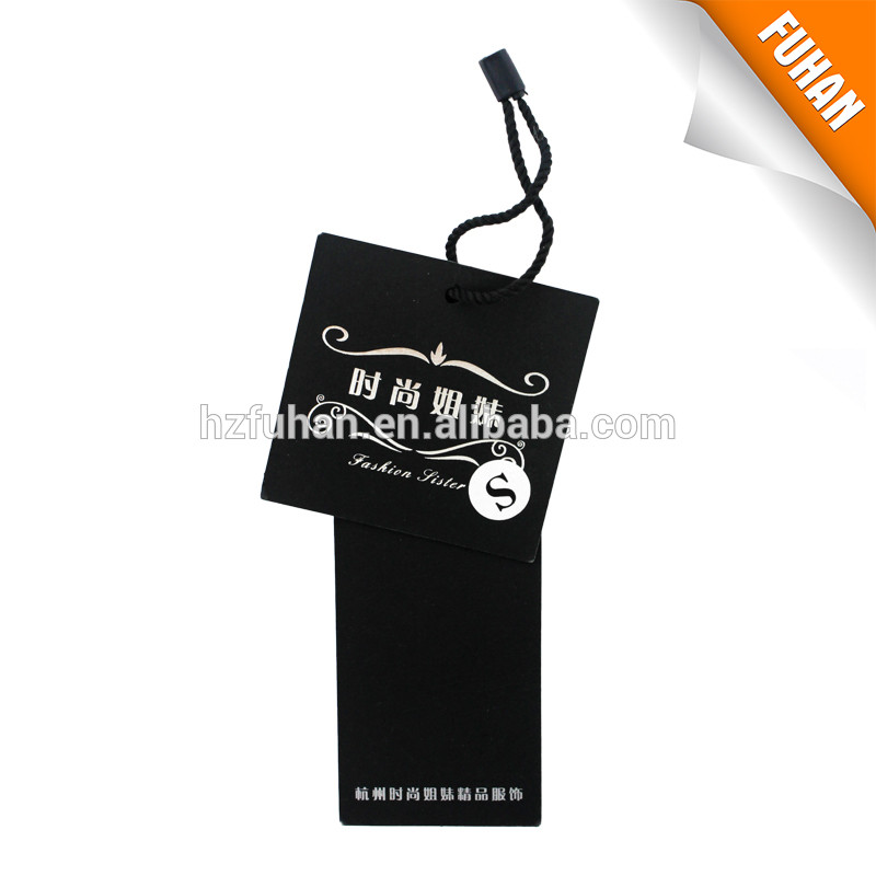 widely used as fashion designed garment paper hang tag with exquisite printed logo