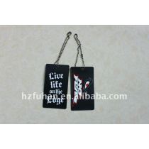 Metal chain glossy paper hangtags for autunmn clothes