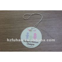 recycled paper with braided hangtag for germent