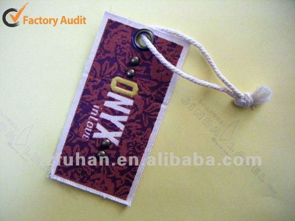 A set of hang tag and plastic tag for garment