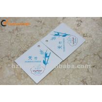 Square paper hang tag for bag