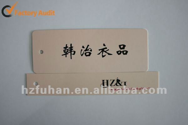 Garment buckle paper hang tag with string