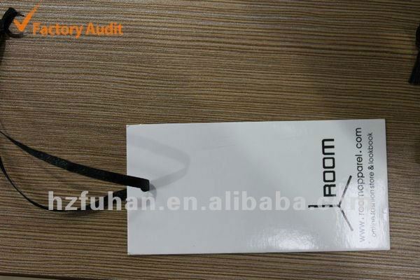 Clothing paper hang tag for jacket