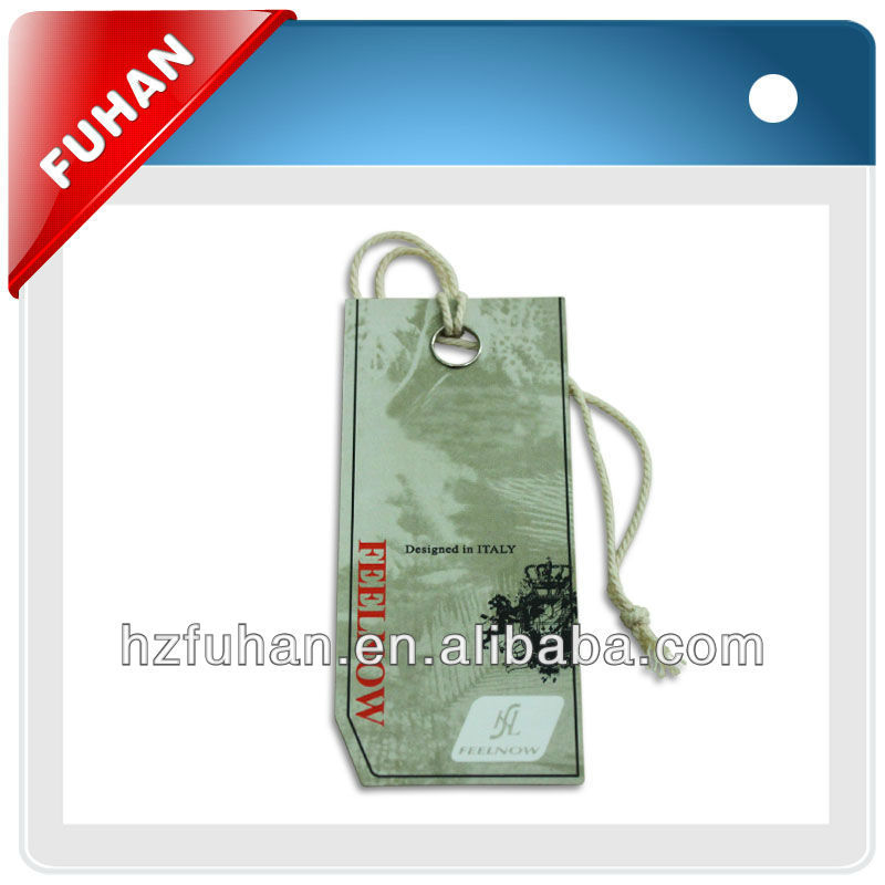 2013 costomized paper hangtags for jeans and bags