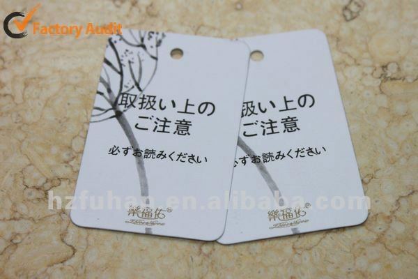 customized hole punched hang tag