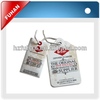 paper price swing tag and warranty hangtag