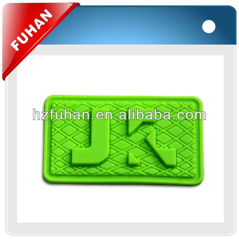 Fashionable soft rubber label rubber patch for apparel
