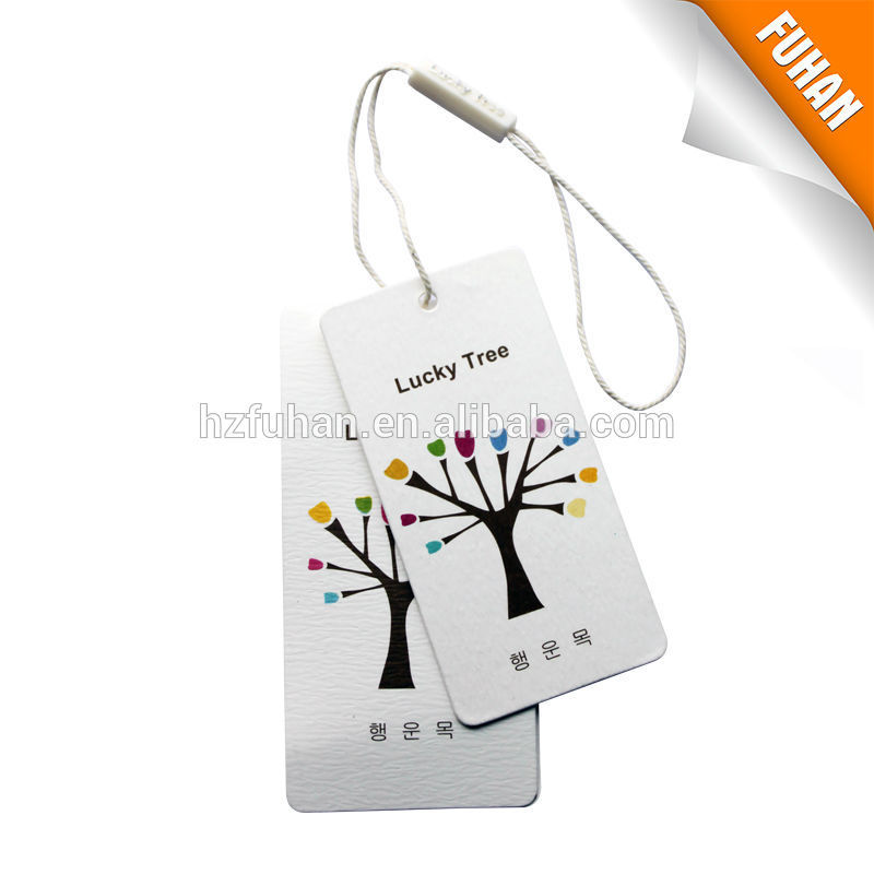 Clothing paper hang tag with customized plastic tag
